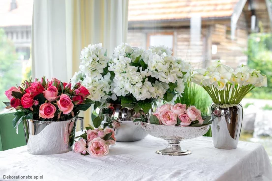 Овальна посріблена чаша на ніжці з гравіюванням, 30,5 см