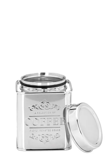 Посріблена квадратна банка для кави