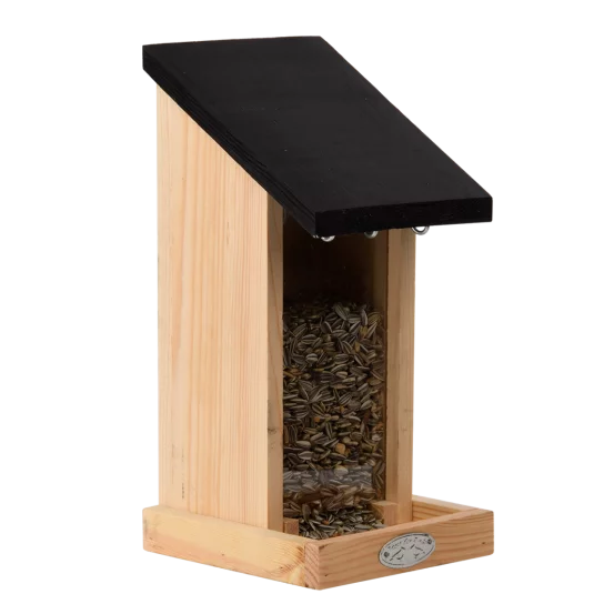 Настінна годівничка для птахів з чорним дахом