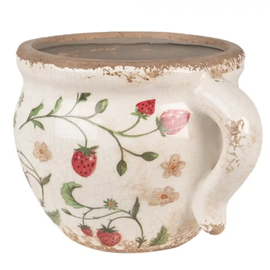 Керамічне кашпо для рослин Strawberries, 17*14*12 см