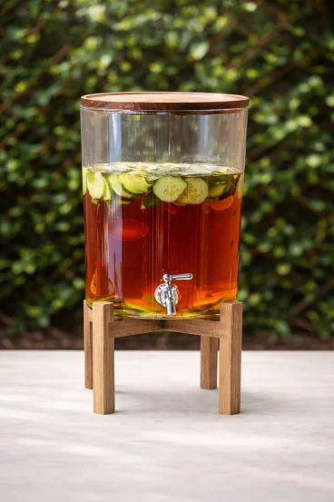 Скляний диспенснер для напоїв на ніжках, 8 л