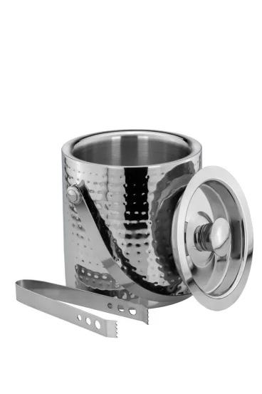 Відерце для льоду з щипцями Hammered з нержавіючої сталі