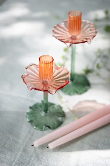 Комплект скляних підсвічників Leonora