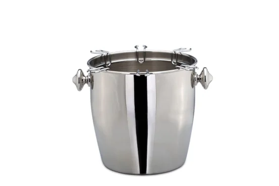 Охолоджувач для шампанського/вина з нержавіючої сталі з тримачем для 6 келихів