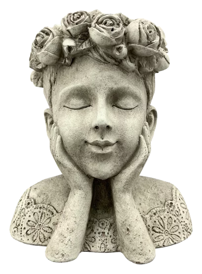 Бюст-кашпо "Дівчина з трояндами", 24×19,5×28 см