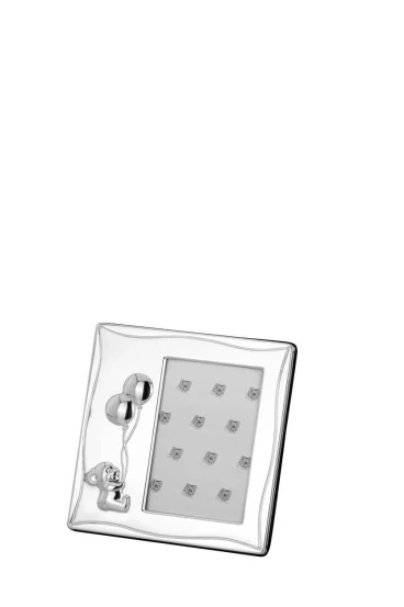 Посрібнена дитяча фоторамка з ведмедиком, 6&times;9 см