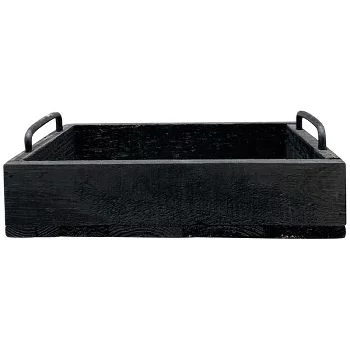 Піднос чорний Bloom, 25x20x8 cm