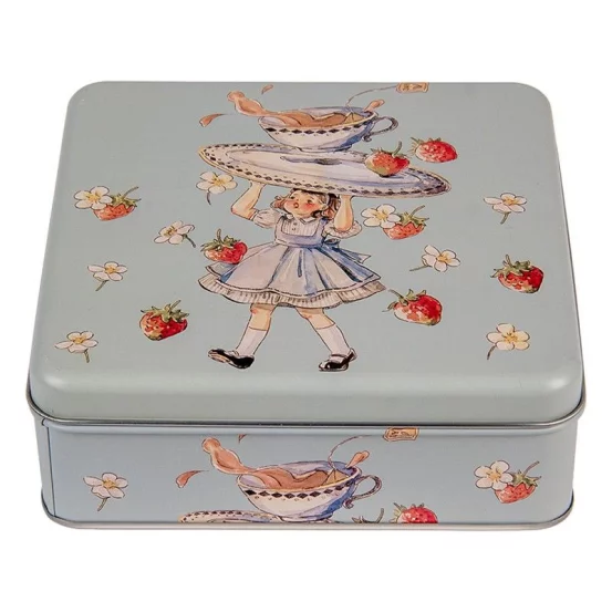 Металева коробка для зберігання, 17×17×6 см