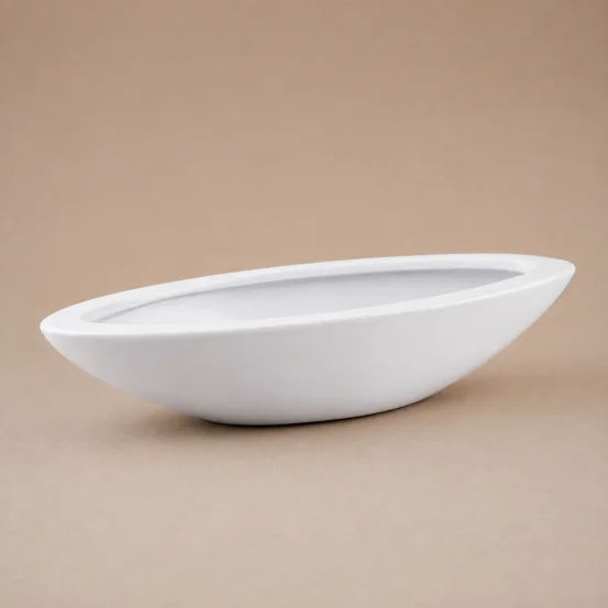 Керамічне кашпо Boat White, 32*13*7 см