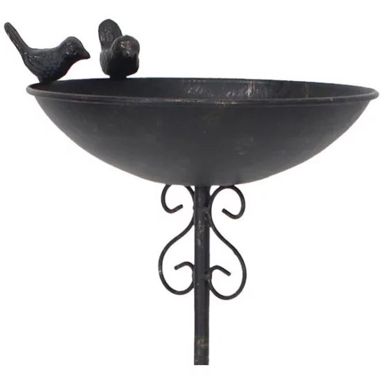 Металева годівничка на штекері з декоративними пташками, 22×22×109 см