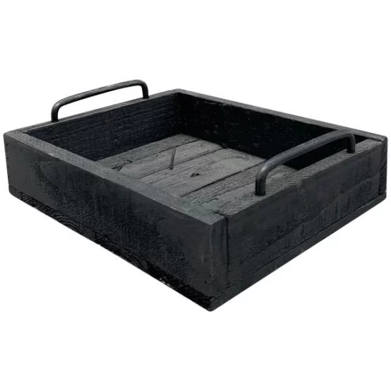 Піднос чорний Bloom, 25x20x8 cm