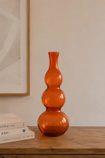Ваза скляна Dark Orange, 17&times;17&times;48 см