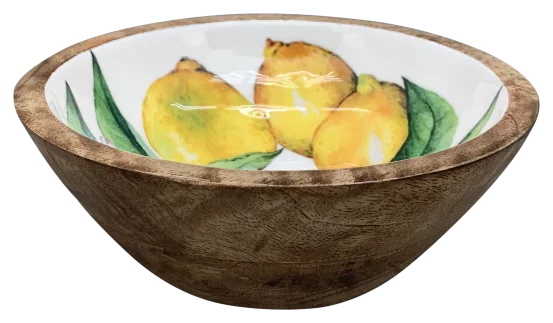 Миска дерев'яна з керамічною вставкою "Citron", 25×25×10 см