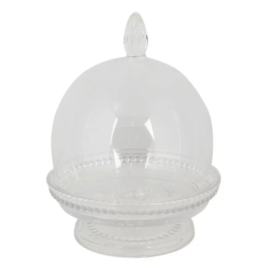 Скляний клош на підставці Ø12x17 см