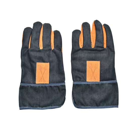 Джинсово-шкіряні садові рукавички