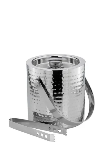 Відерце для льоду з щипцями Hammered з нержавіючої сталі