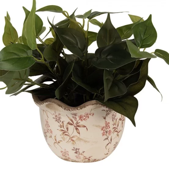 Керамічне кашпо для рослин у  вінтажному стилі Flowers