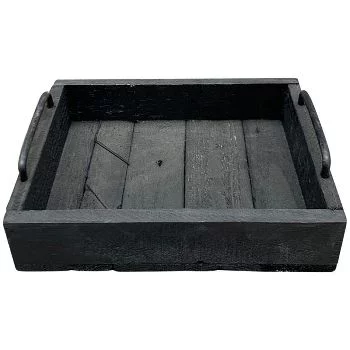 Піднос чорний Bloom, 25x20x8 cm