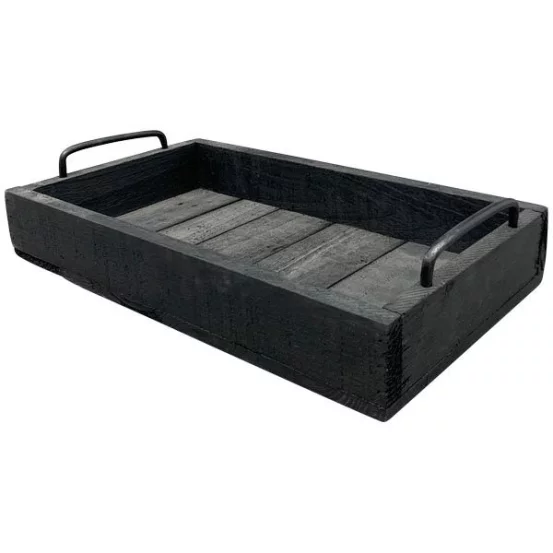 Піднос чорний Bloom, 35x20x8,5 cм