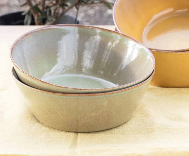 Чаша керамічна(оливкова-сіра),26 см