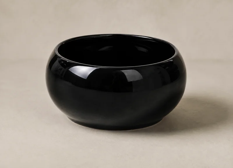 Керамічне кашпо Noir Bowl, 24*10 см