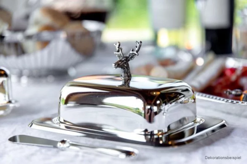 Маслянка зі срібним покриттям, 18×13×9 см