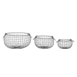Круглий металевий кошик з ручками L