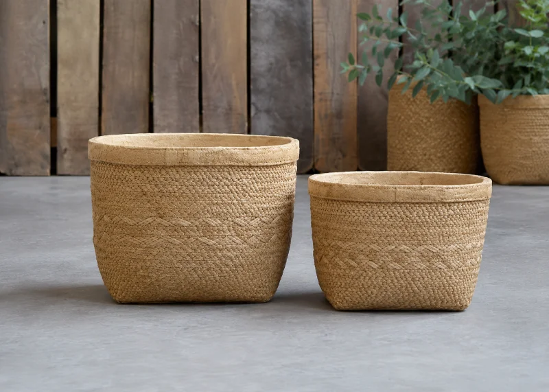 Декоративне кашпо Basket Cement, 20*12,5 см