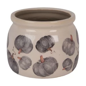 Купити Керамічне кашпо з гарбузовим орнаментом, Ø 12×10 см Керамічне кашпо з гарбузовим орнаментом, Ø 12×10 см