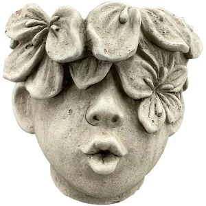 Кашпо-бюст з квітами, 17×17×15,5 см