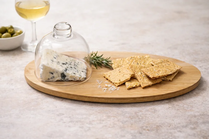 Дошка для подачі зі скляним клошем