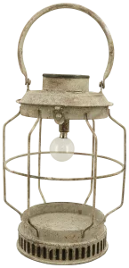 Металевий ліхтар з лампочкою на сонячній батареї, 19,5x19,5x29 cm