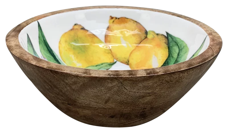 Миска дерев'яна з керамічною вставкою "Citron", 25×25×10 см