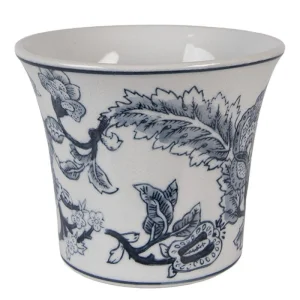 Керамічне кашпо для рослин White Blue Ceramic Ø16×13 см
