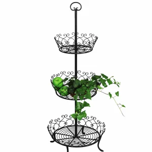 Етажерка садова металева 3-ярусна, 132х47 см