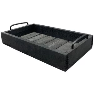 Піднос чорний Bloom, 35x20x8,5 cм