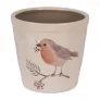 Керамічне кашпо з пташкою, Ø15×14 см