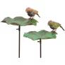 Металева годівничка з зеленою пташкою, 42×30×123 см